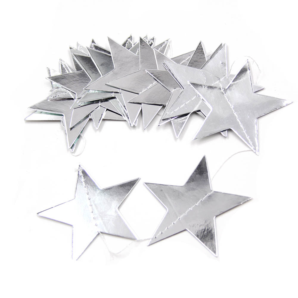 Гирлянда "Звезды" металлик 10 см х 4 м, серебро Гирлянда "Звезды" металлик 10 см х 4 м, серебро