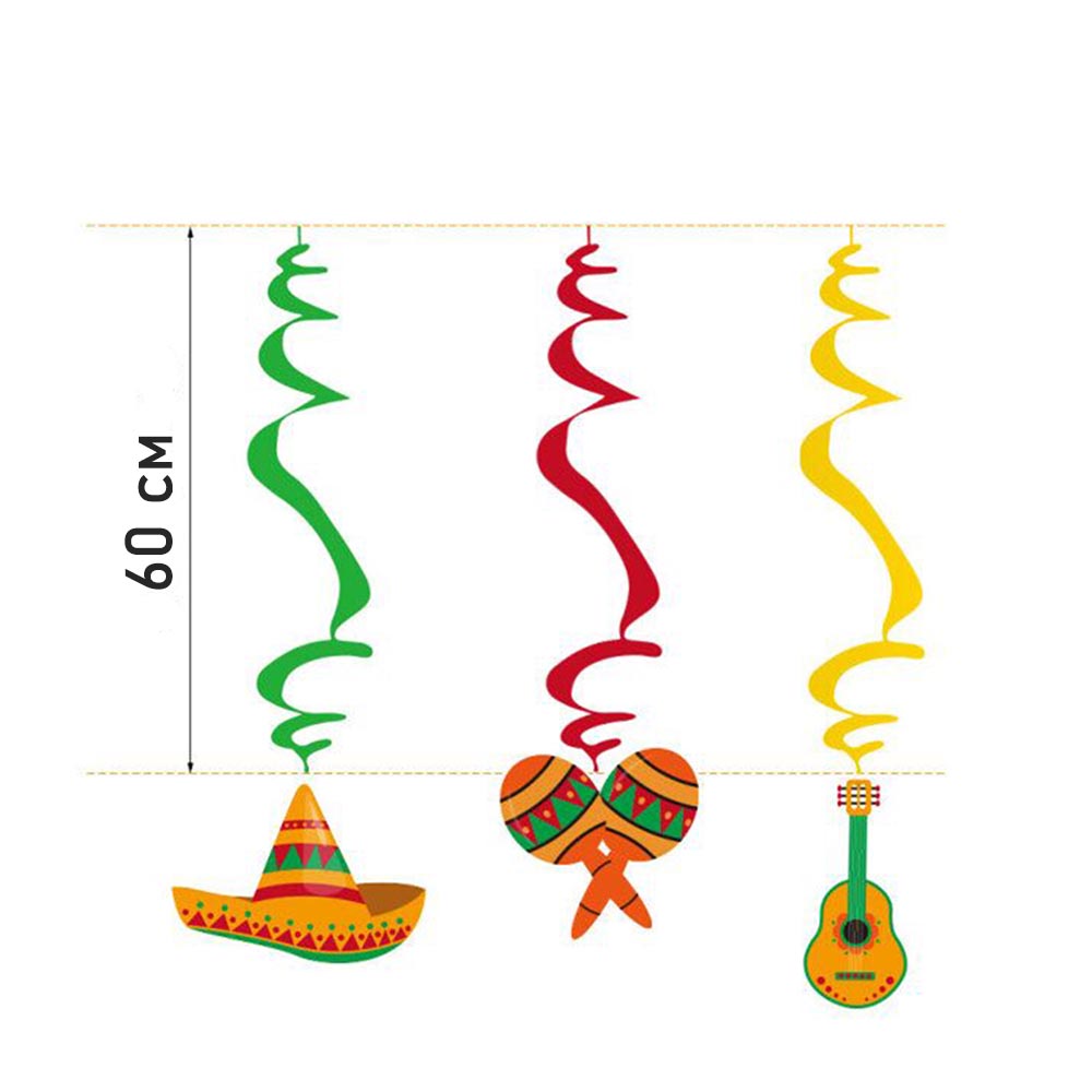 Подвески спираль Мексика 60 см 12 шт.