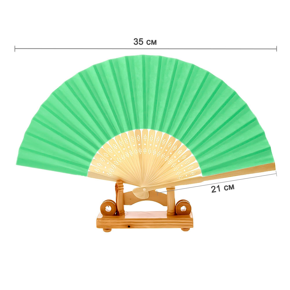 Веер для декора 21 х 35 см зеленый