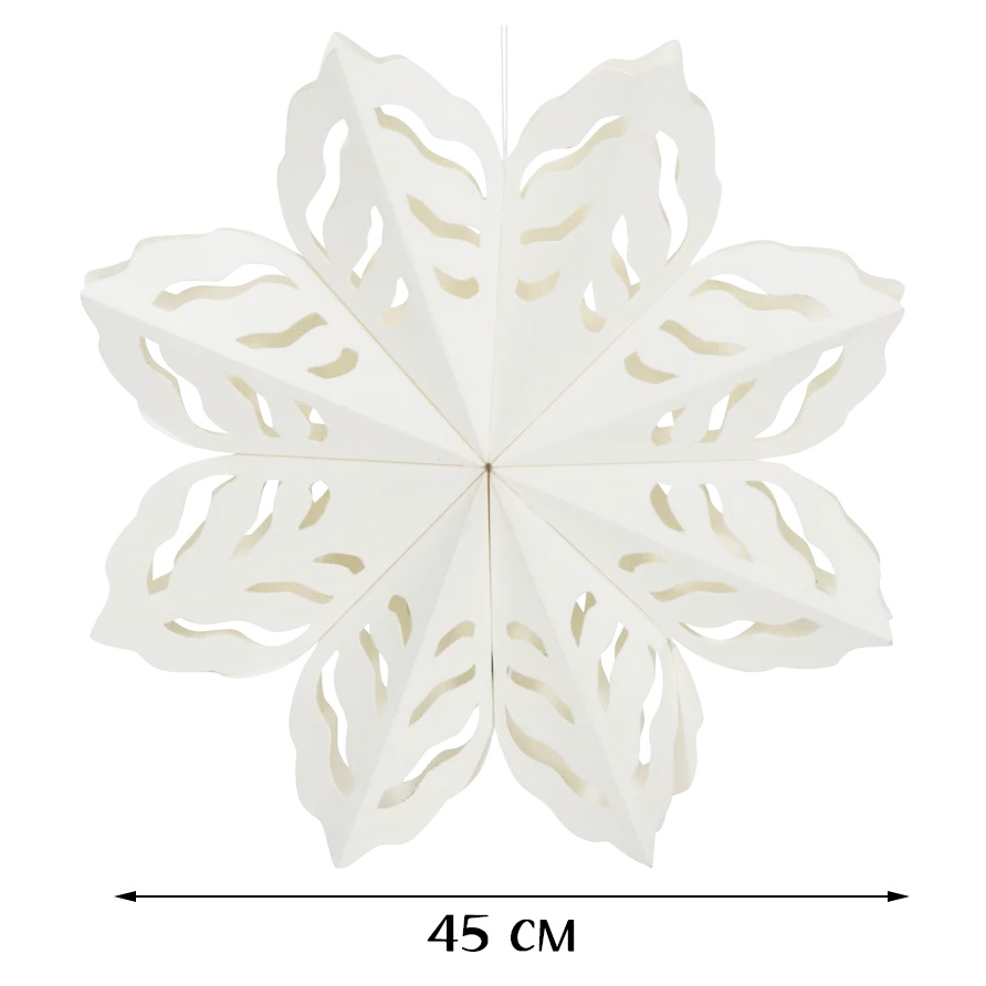 Снежинка 40 см №9, белый Снежинка 40 см №9, белый