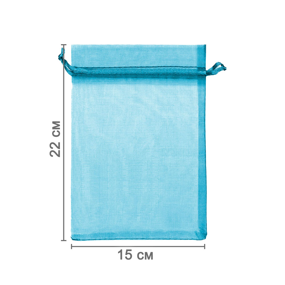 Мешочек из органзы 15 х 22 см синий  Мешочек из органзы 15 х 22 см синий