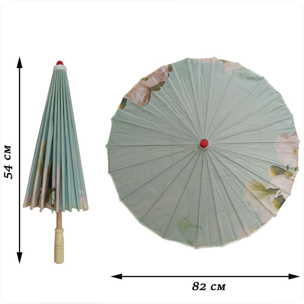 Китайские тканевые зонтики цветочные 82х54см, №15