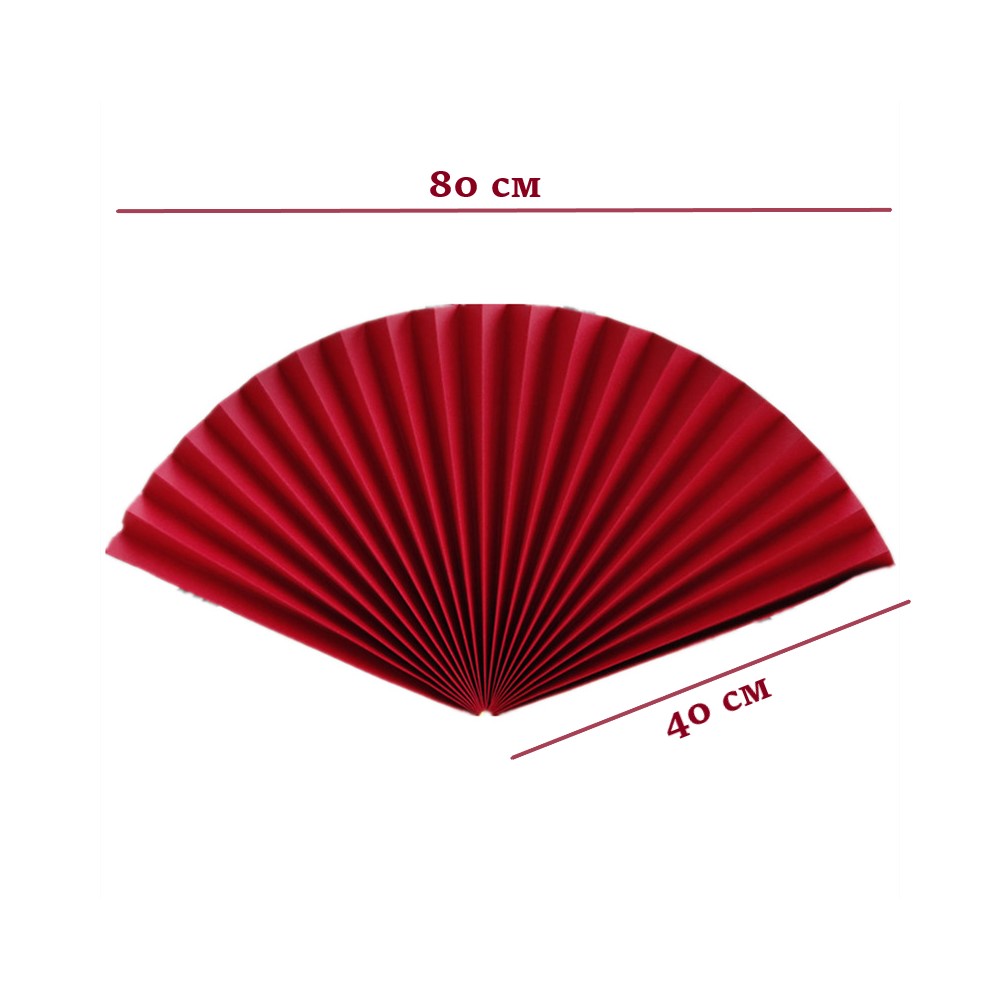 Веер-гармошка 80 см, красный