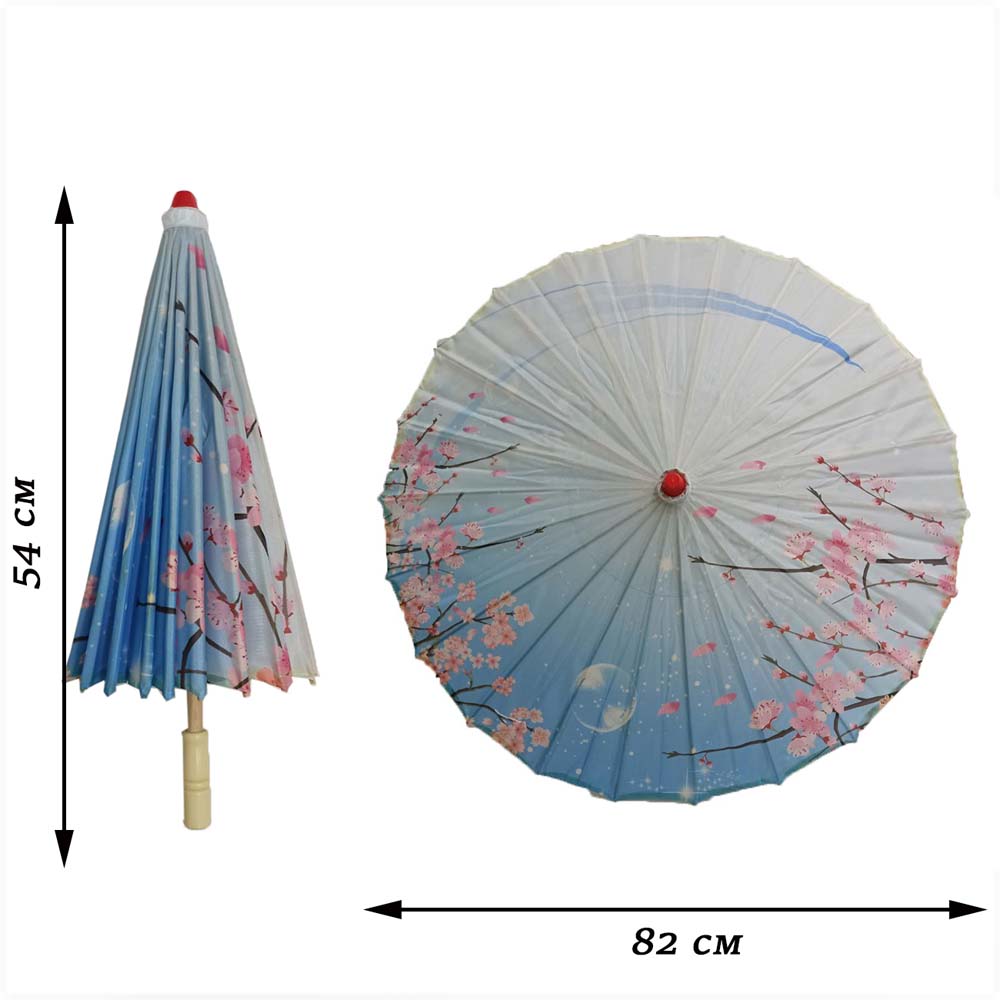 Китайские тканевые зонтики цветочные 82х54см, №2