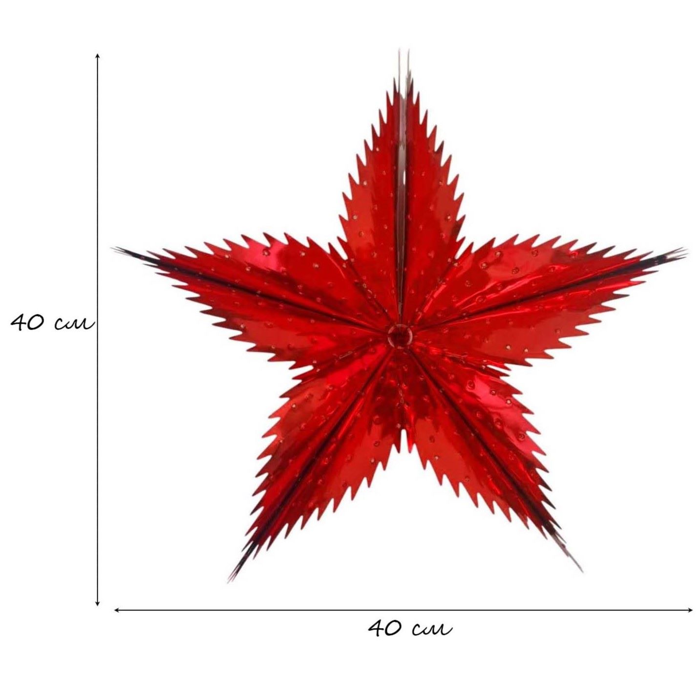 Звезда фольгированная с перфорацией 40 см пятиконечная, красный Звезда фольгированная с перфорацией 40 см пятиконечная, красный