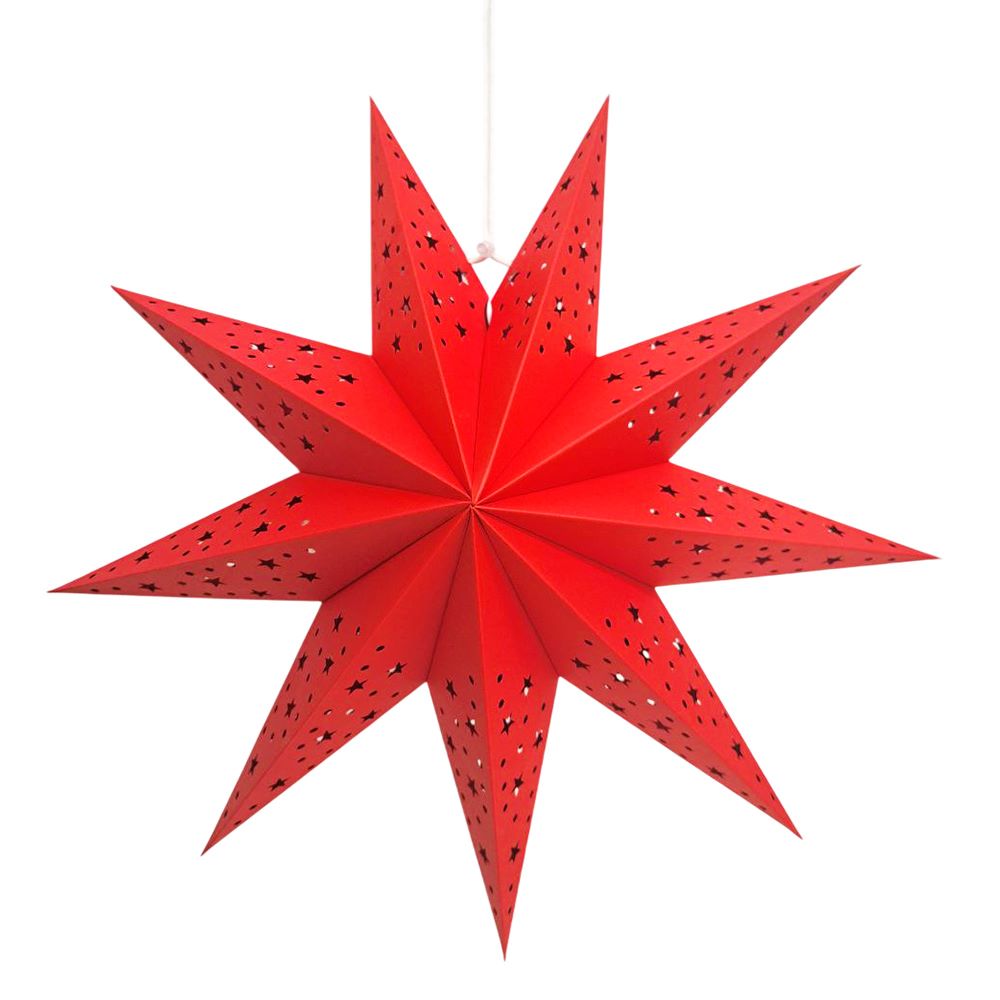 Звезда девятиконечная 35 см, точки и звездочки, красный Звезда девятиконечная 35 см, точки и звездочки, красный