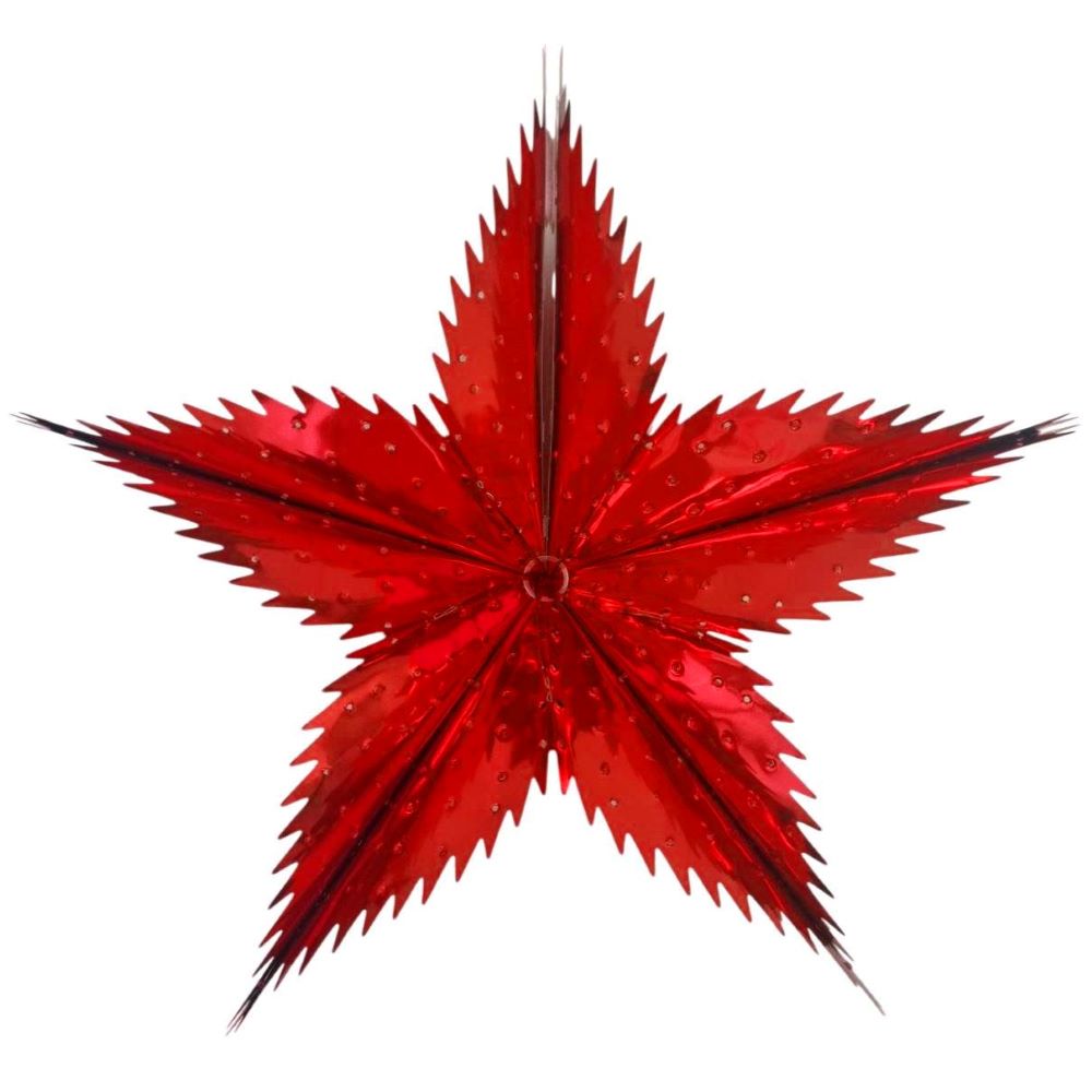 Звезда фольгированная с перфорацией 40 см пятиконечная, красный Звезда фольгированная с перфорацией 40 см пятиконечная, красный