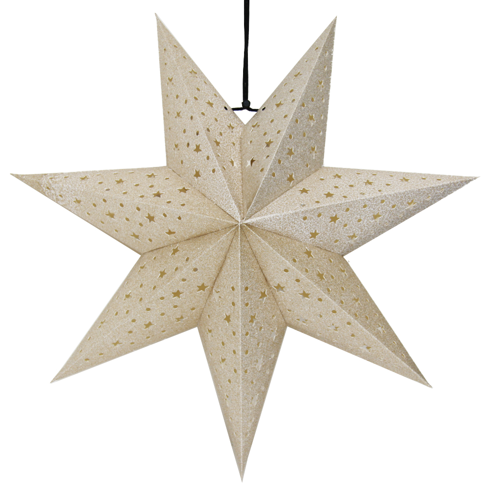 Звезда семиконечная бумажная блеск 45 см, точки и звездочки, золото Звезда семиконечная бумажная блеск 45 см, точки и звездочки, золото