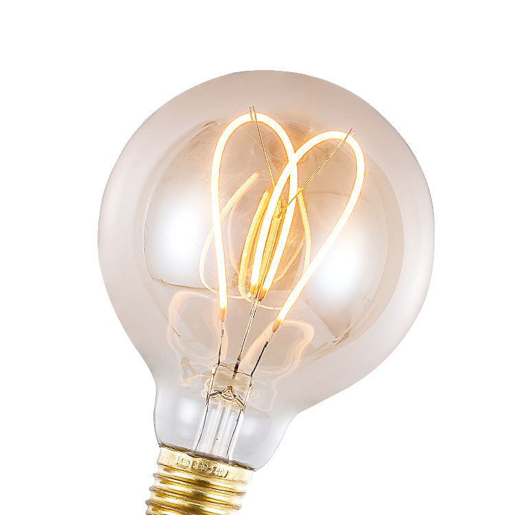 Лампа филаментная G95 темная сердце E27 W4 K2200 Лампа филаментная G95 темная сердце E27 W4 K2200