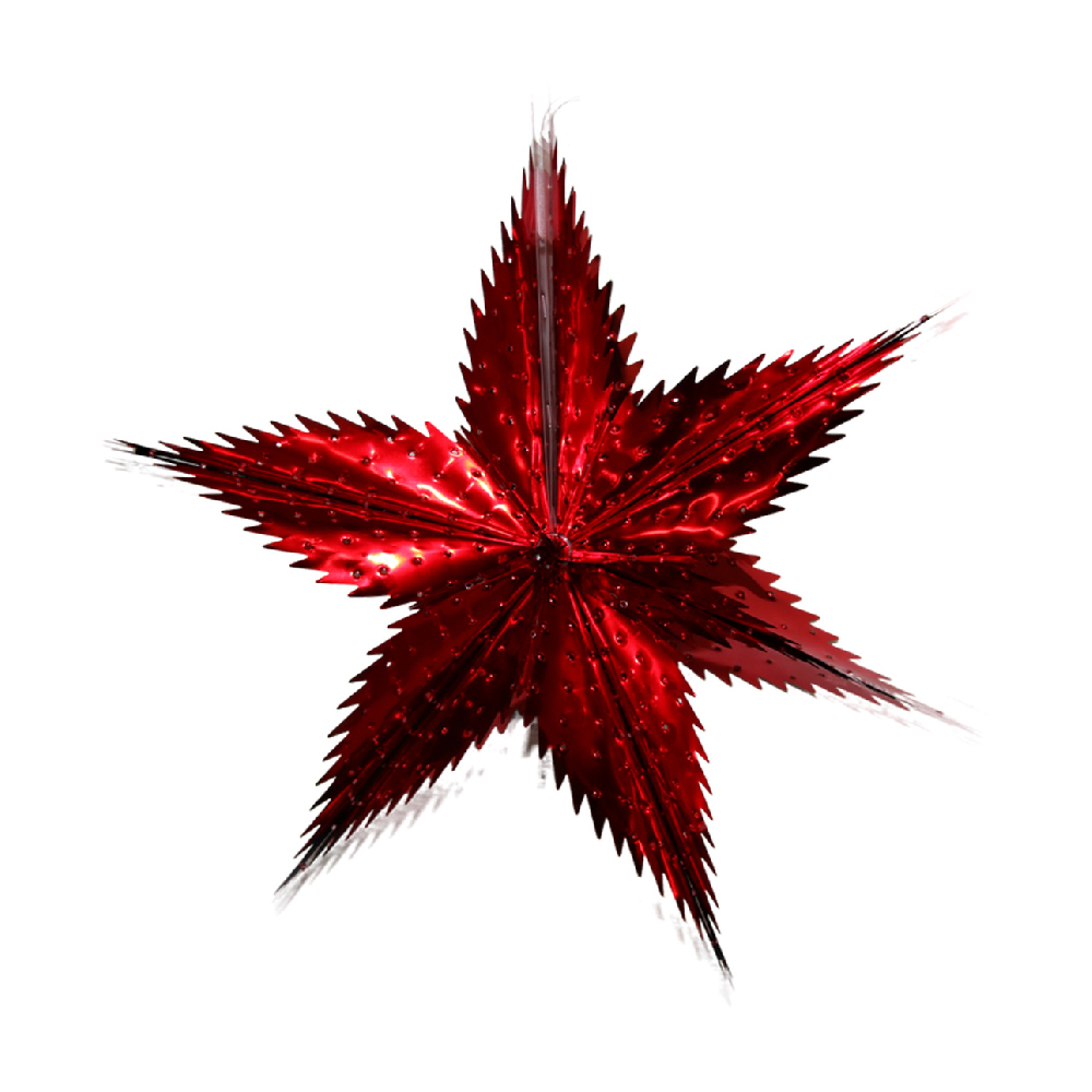 Звезда фольгированная с перфорацией 40 см шестиконечная, красный Звезда фольгированная с перфорацией 40 см шестиконечная, красный