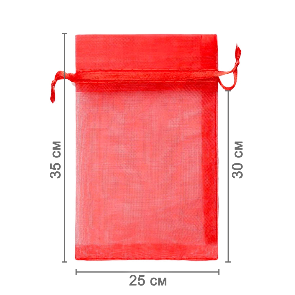 Мешочек из органзы 25 х 35 см красный Мешочек из органзы 25 х 35 см красный