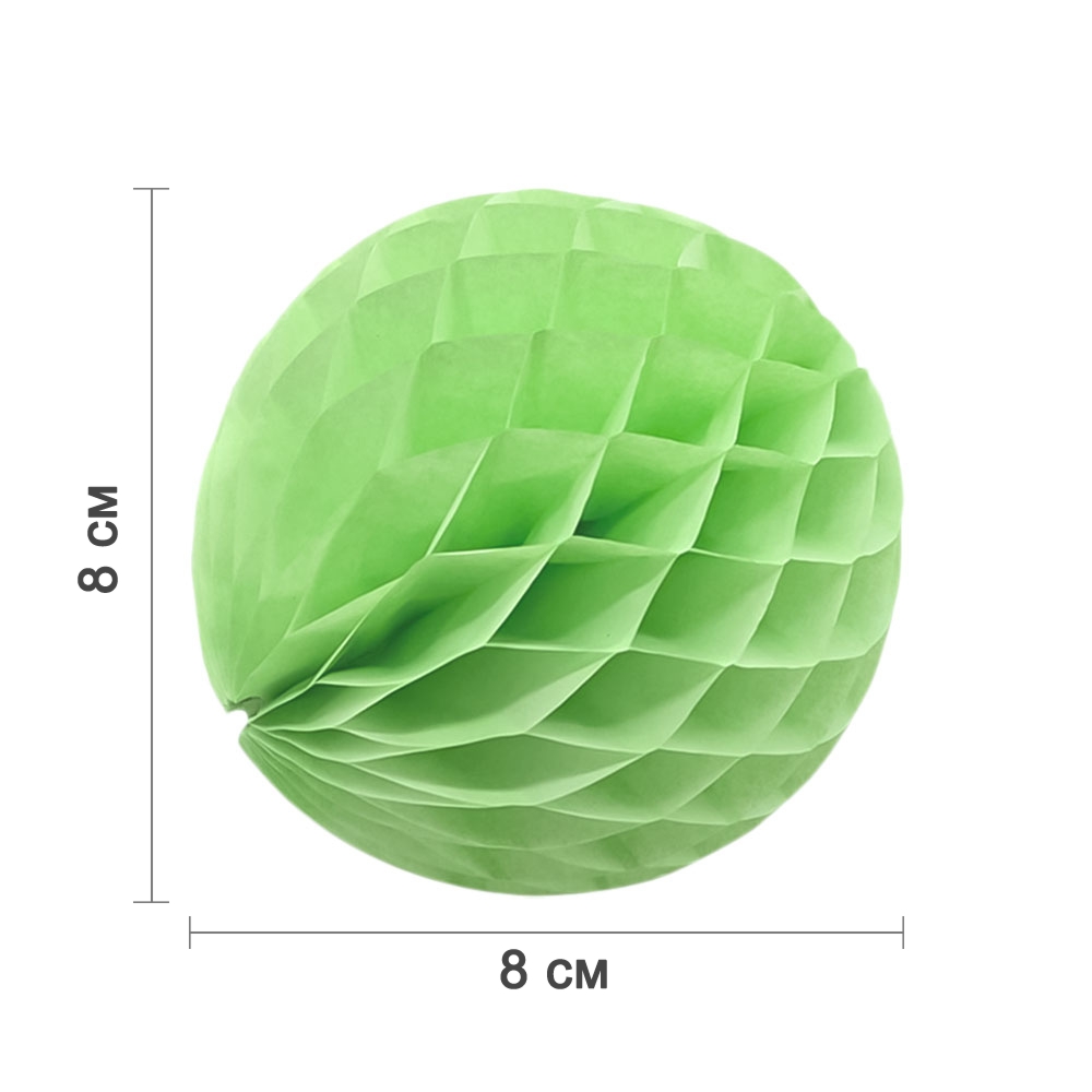 Бумажное украшение шар 8 см светло-зеленый
