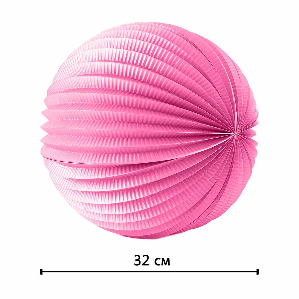Подвесной фонарик "Аккордеон" 32 см, розовый