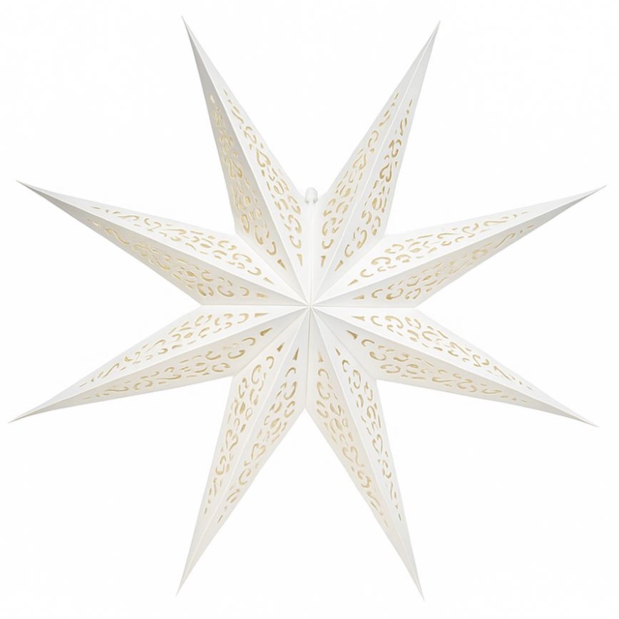 Звезда восьмиконечная бумажная 60 см Орнамент, белый Звезда восьмиконечная бумажная 60 см Орнамент, белый