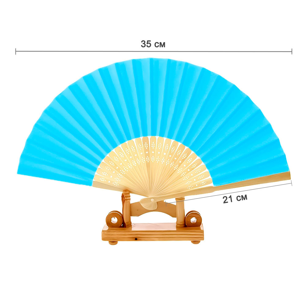 Веер для декора 21 х 35 см синий