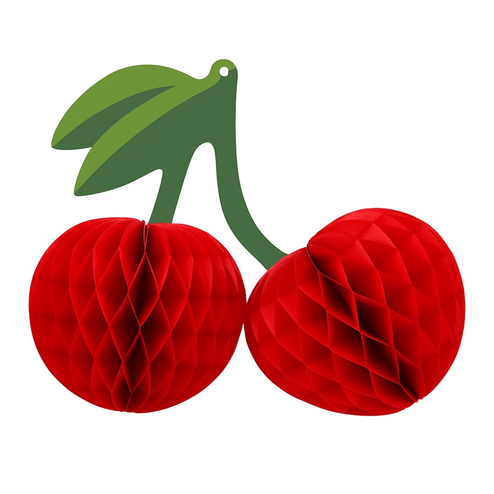 Бумажное украшение "Вишня" 30х12х12 см, красный Бумажное украшение "Вишня" 30х12х12 см, красный