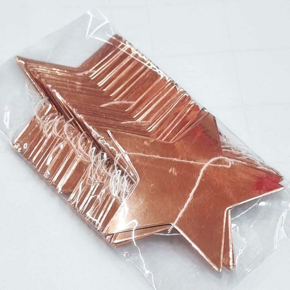 Гирлянда Звезды металлик 7 см 4 м розовое золото Гирлянда Звезды металлик 7 см 4 м розовое золото