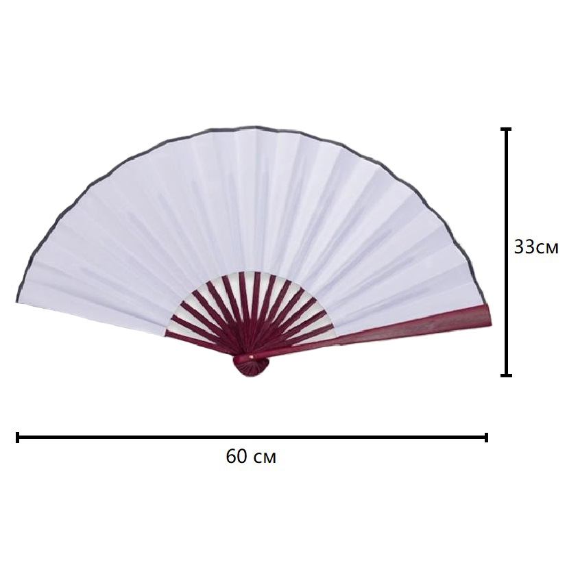 Веер для танцев 33х60см №1, белый-белый
