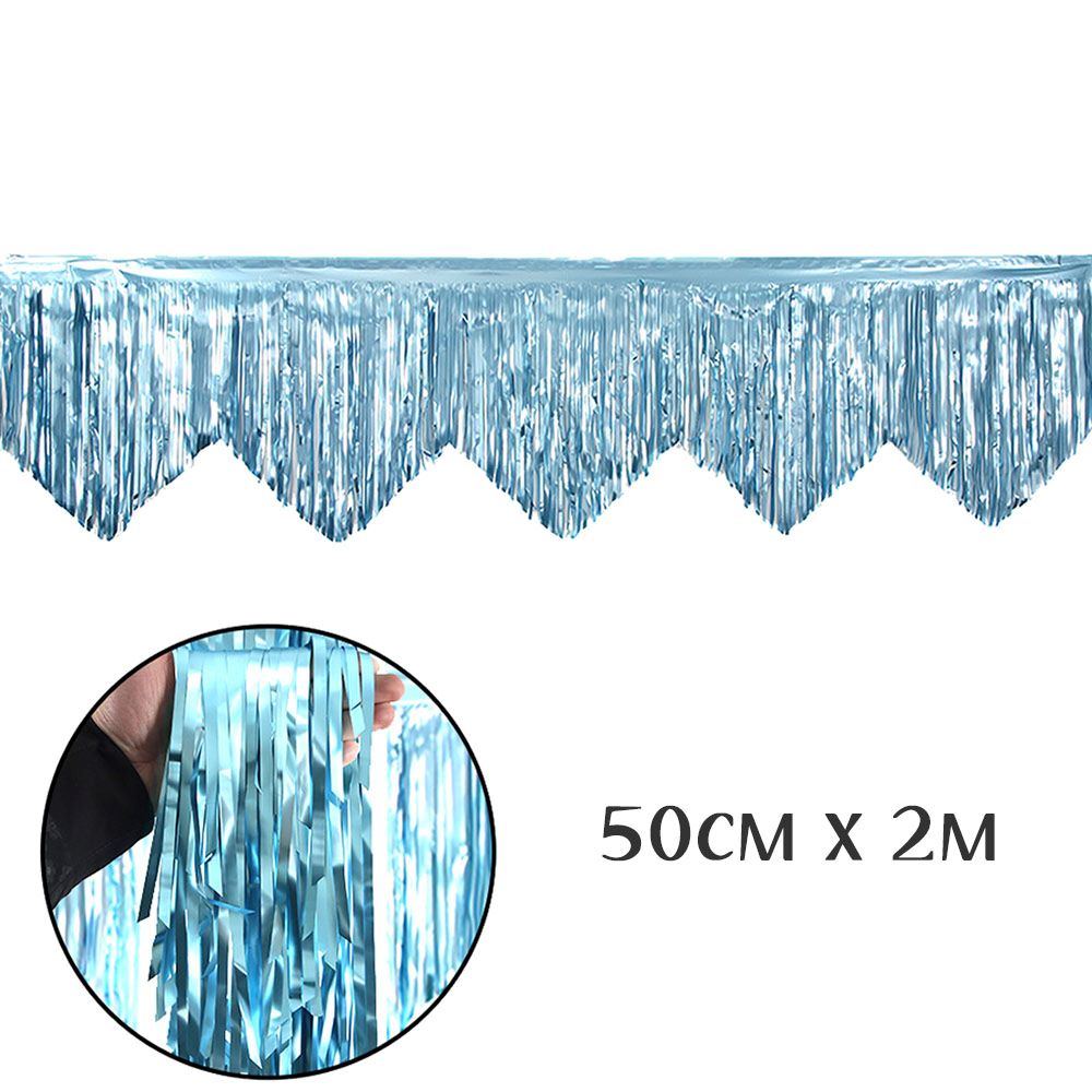 Занавес Дождик бахрома 50 см х 2 м, металлик голубой Занавес Дождик бахрома 50 см х 2 м, металлик голубой