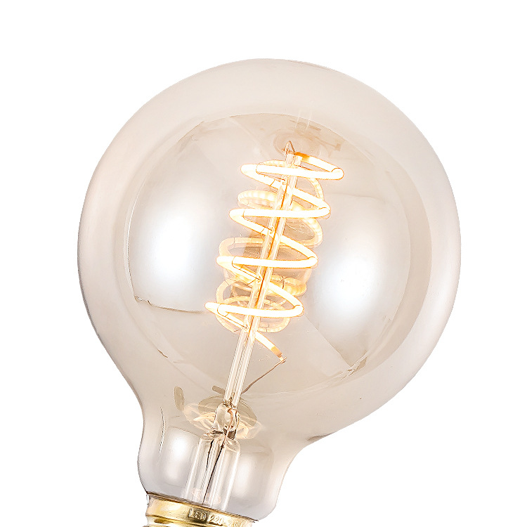 Лампа филаментная G95 темная спираль E27 W4 K2200 Лампа филаментная G95 темная спираль E27 W4 K2200