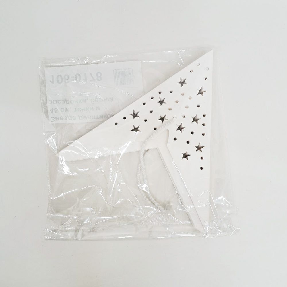 Звезда девятиконечная 45 см, точки и звездочки, белый Звезда девятиконечная 45 см, точки и звездочки, белый