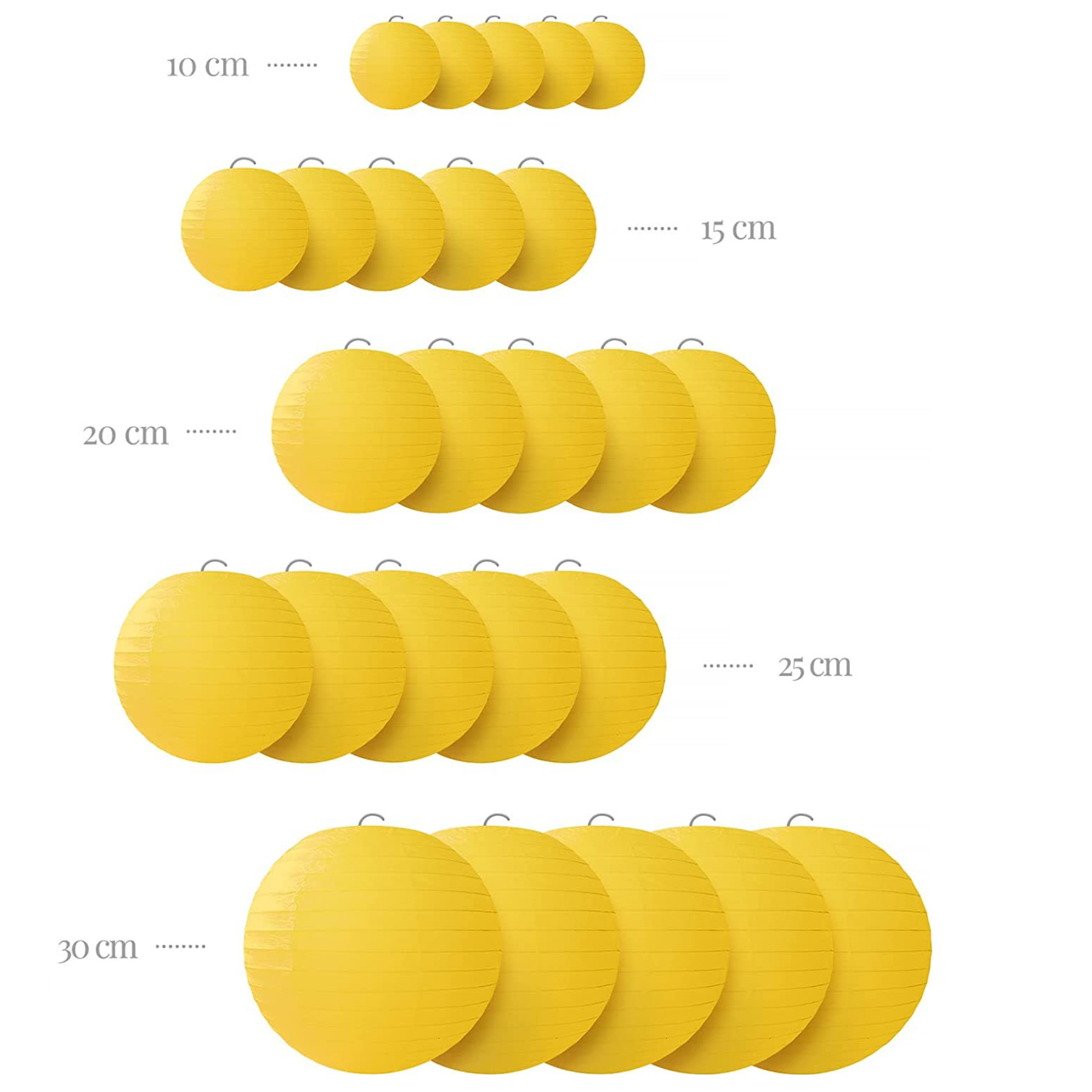Набор подвесные фонарики 25 шт, желтый
