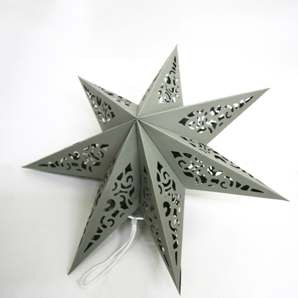 Звезда семиконечная бумажная 45 см Вензель, серый Звезда семиконечная бумажная 45 см Вензель, серый