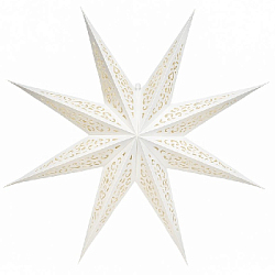 Звезда восьмиконечная бумажная 60 см Орнамент, белый