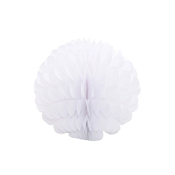 Бумажное украшение Цветочный шар-соты 20 см, белый