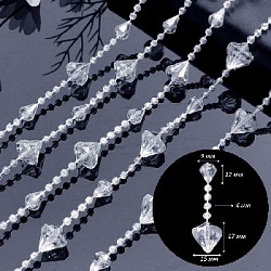 Прозрачные бусины 1кг х 34м №14, граненые &quot;Капля+Шар&quot;