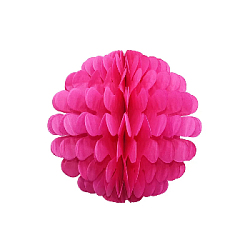 Бумажное украшение Цветочный шар-соты 20 см, малиновый