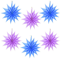 Набор фантов Звезды 30 см х 6 шт, св.сиреневый+синий